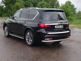 Защита задняя 76,1 мм для автомобиля Infiniti QX 80 2018-, TCC Тюнинг INFQX8018-11