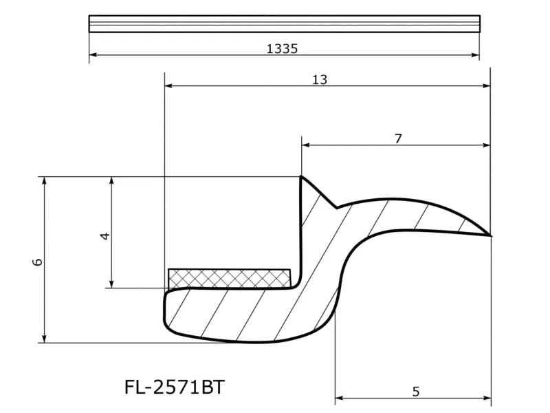FL-2571BT Молдинг лобового стекла INFINITI M35M45 04-10