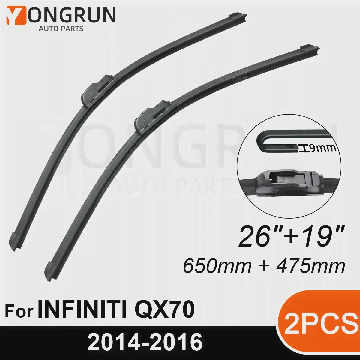Передние дворники для INFINITI EX37 2003-2003, Резиновая щетка стеклоочистителя 24 "+ 17", Аксессуары для лобового стекла автомобиля, 2003