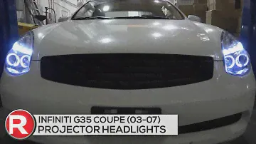 Установка своими руками: Фары для проектора Spec-D Infiniti G35 Coupe (03-07) Dual Halo, черные/хромированные/дымчатые