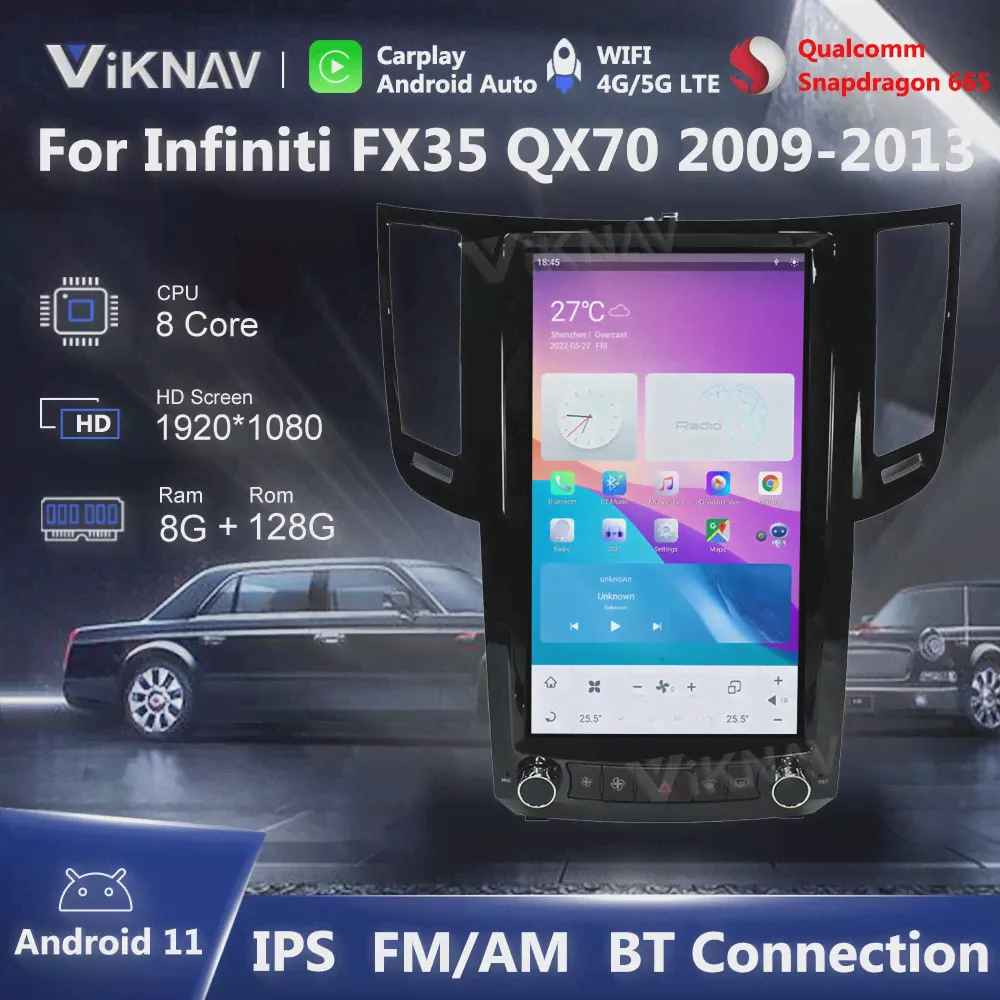 13,6-Дюймовый Android 11 Автомобильный Стерео-Радиоприемник Для Infiniti FX35 QX70 2009-2013 Tesla Screen Multimedia Player GPS Головное Устройство