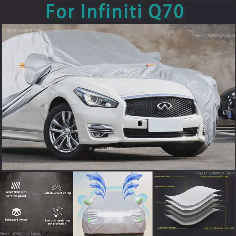 Для Infiniti Q70 210T Водонепроницаемые Полные Автомобильные Чехлы Наружная защита от Солнца и ультрафиолета Пыль Дождь Снег Защитный Чехол для Авто-0