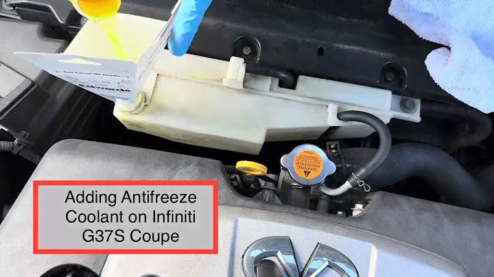 Adding antifreeze coolant 08-13 Infiniti G37S coupe radiator, reservoir and bleeding cooling system