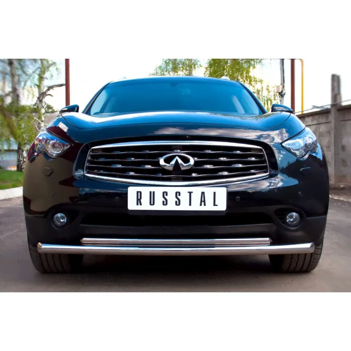 Защита передняя двойная 63-42 мм Дизель для Infiniti FX37/QX70 2009-2017 артикул IF7Z-0007001-0