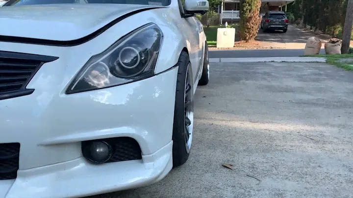 G37 sedan 19x10.5 +23 Work ZR10 fitment